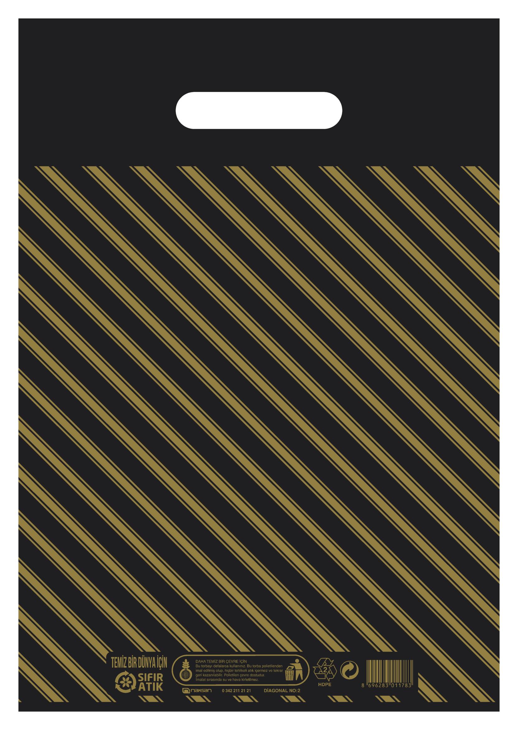 Norm Siyah Diagonal Takviyeli Poşet