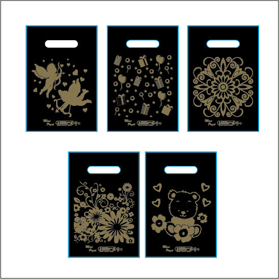 Arma El Geçme Mini Baskılı Siyah Poşet